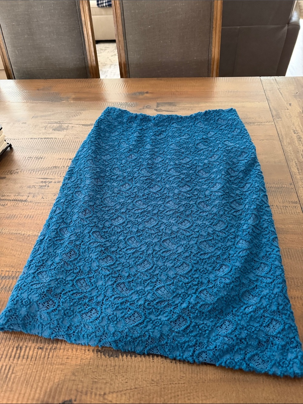 Teal Lace Pencil Skirt - Women's Skirt Moulinette Soeurs Anthropologie